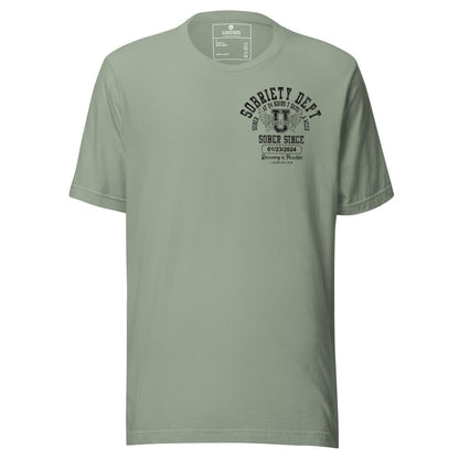 Sobriety Dept 24 7 Sober T Shirt back view (view 17)