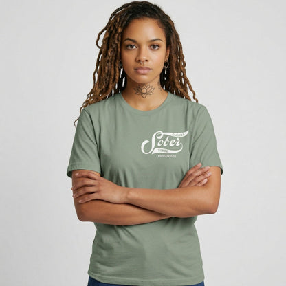Sober Since Sober T Shirt back view (view 17)