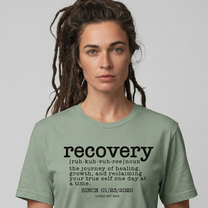 Recovery definition women Sober T Shirt side view (view 6)
