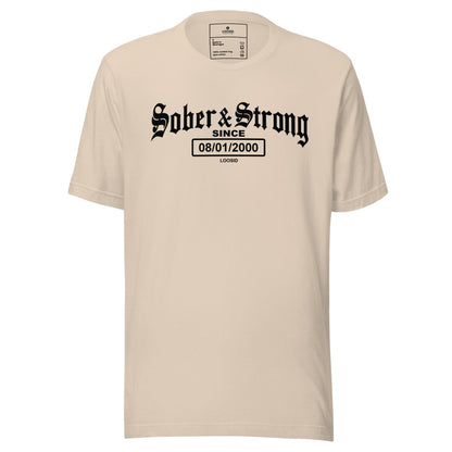 Old School Sober & Strong Sober T Shirt back view (view 27)