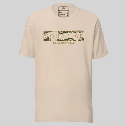 Sober AF Camo Sober T Shirt close-up view (view 22)