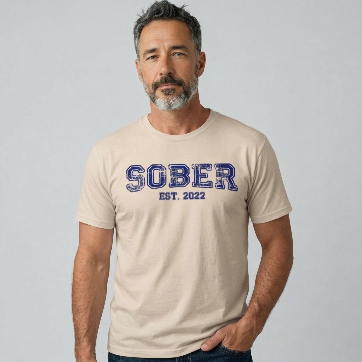 Sober Est. Year w Personalized Sobriety Year Sober T Shirt product photo (view 10)