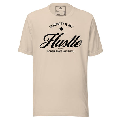 Hustle Men's Relaxed w Personalize Sober Date Sober T Shirt featuring the design (view 11)
