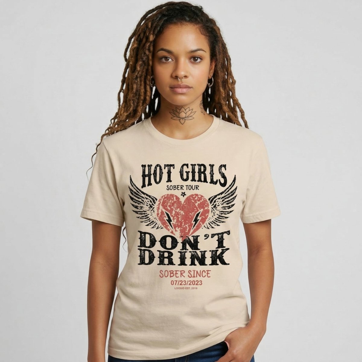 Hot Girls Sober T Shirt lifestyle view (view 25)