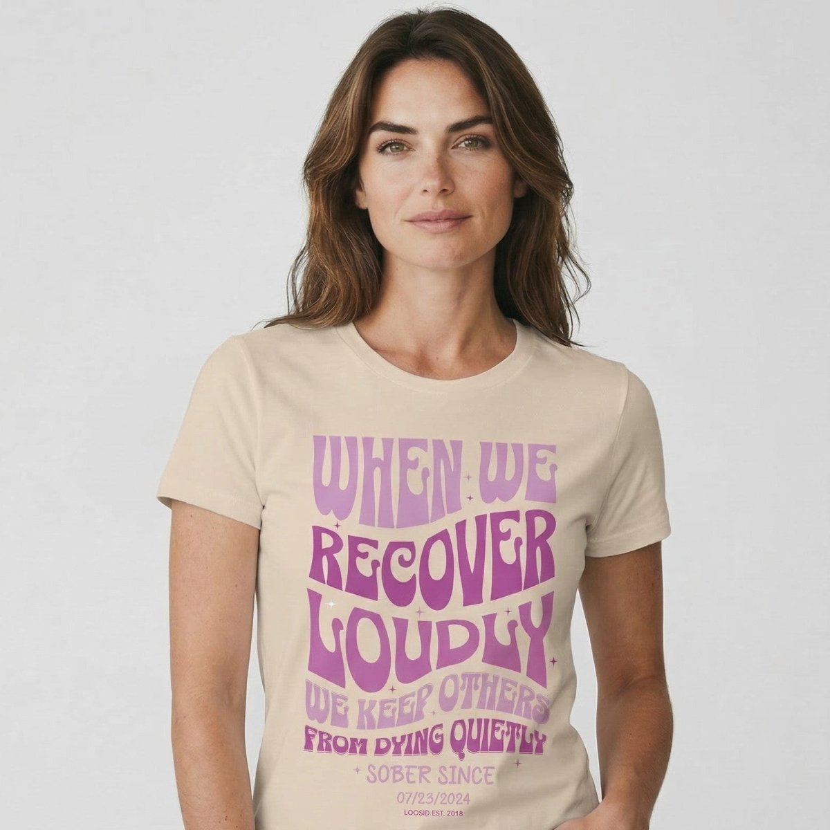 When We Recover Loudly Sober Sober T Shirt packaging detail (view 28)