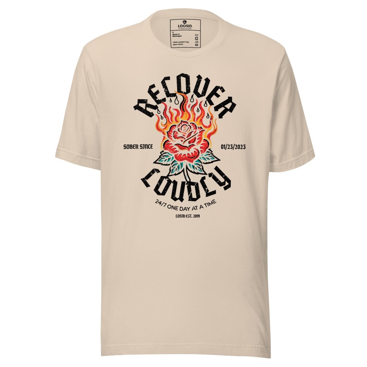 Recover Loudly Sober T Shirt close-up view (view 22)