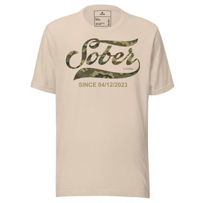 Sober Since Camo Sober T Shirt packaging detail (view 8)