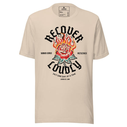 Recover Loudly Sober T Shirt lifestyle view (view 15)