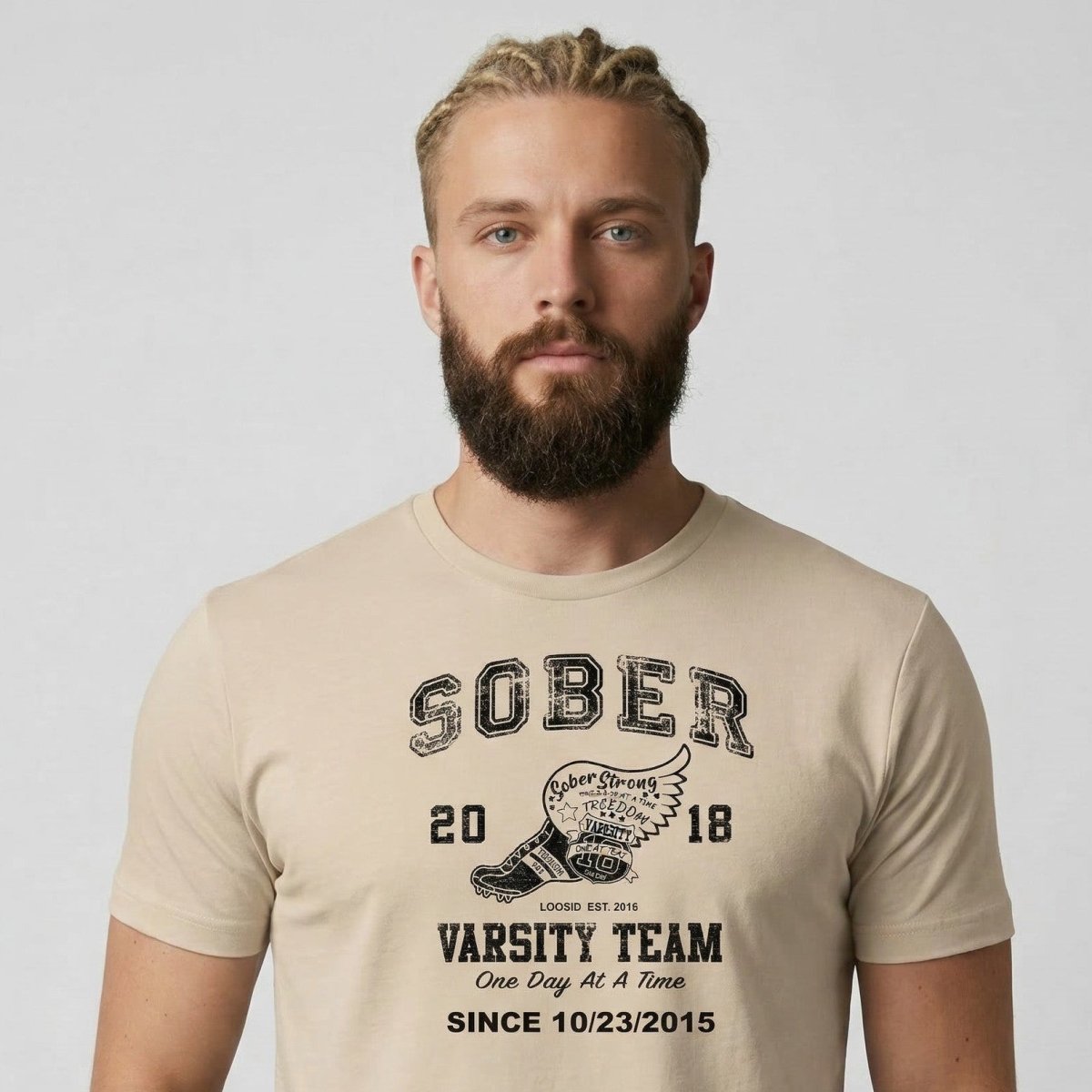 Sober Varsity Sober T Shirt graphic detail (view 24)