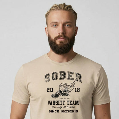 Sober Varsity Sober T Shirt graphic detail (view 24)