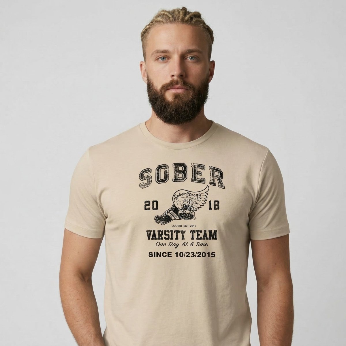 Sober Varsity Sober T Shirt lifestyle view (view 25)