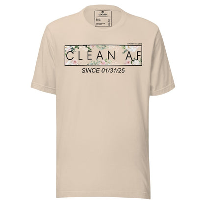 Clean AF Flower Sober T Shirt graphic detail (view 14)