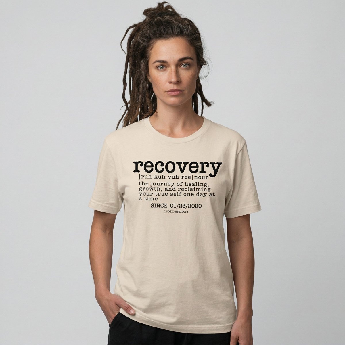 Recovery definition women Sober T Shirt side view (view 16)