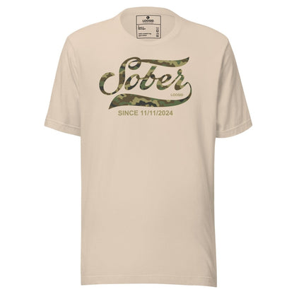Sober Since Camo Sober T Shirt graphic detail (view 14)