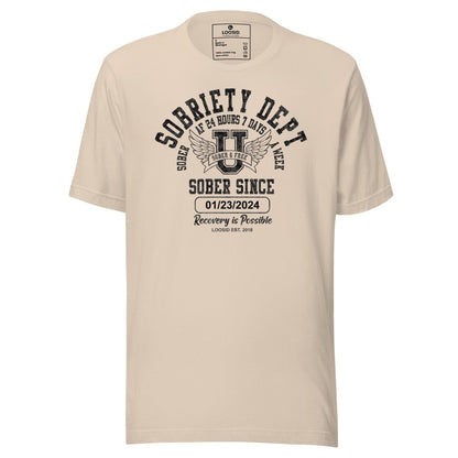 Sobriety Dept Sober T Shirt close-up view (view 2)