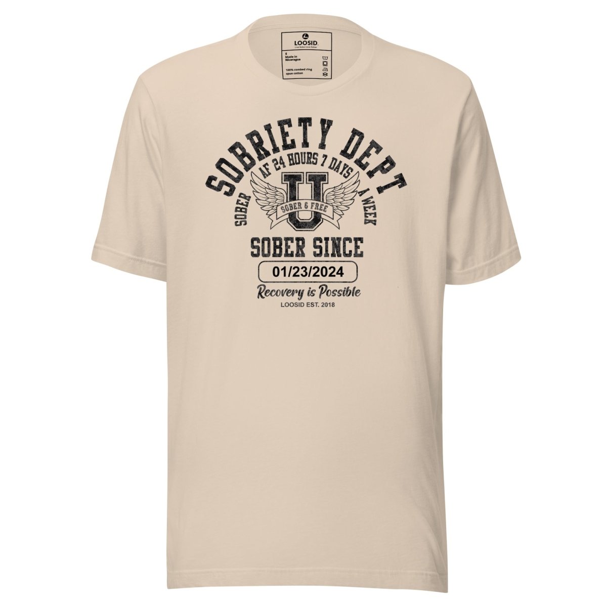 Loosid Sobriety Dept Sober T Shirt featuring the design