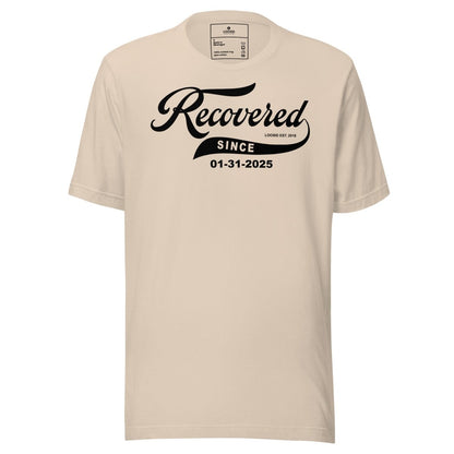 Recovered Since Sober T Shirt featuring the design (view 11)