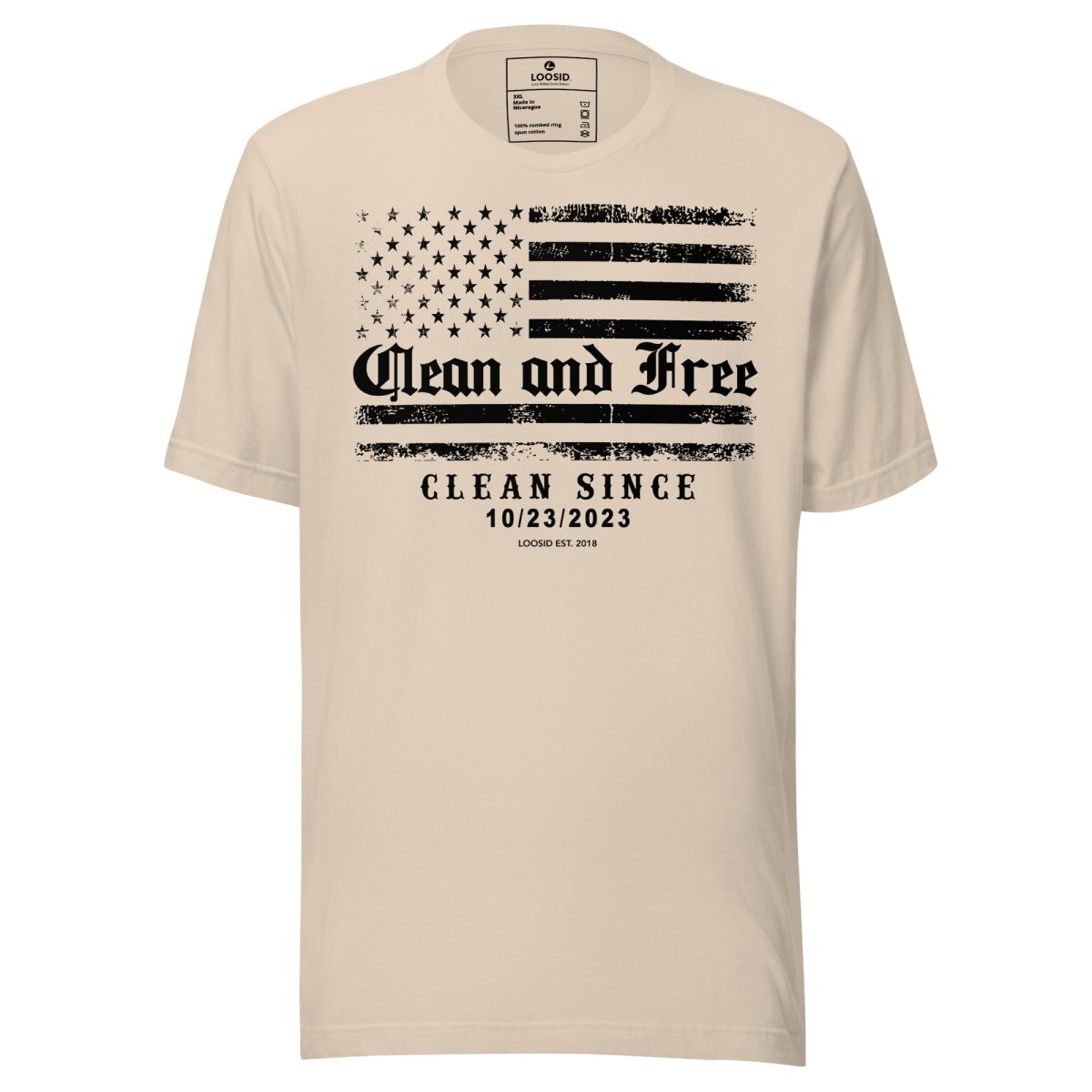 Clean and Free Sober T Shirt back view (view 17)