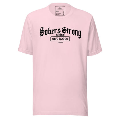 Old School Sober & Strong Sober T Shirt featuring the design (view 21)