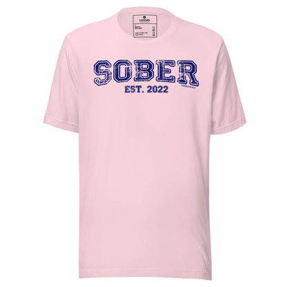 Sober Est. Year w Personalized Sobriety Year Sober T Shirt featuring the design (view 11)