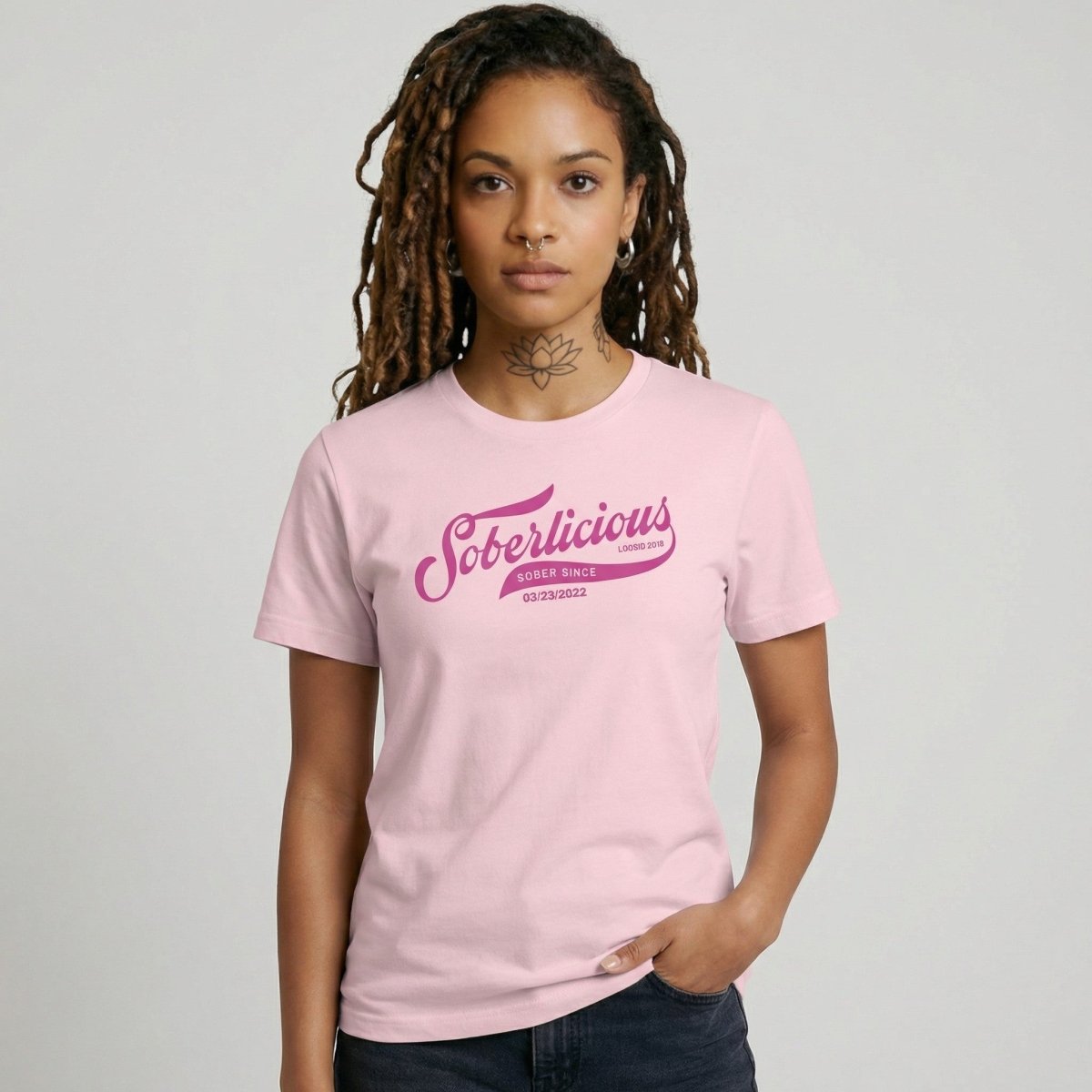 Soberlicious Sober T Shirt flat lay styled image (view 3)