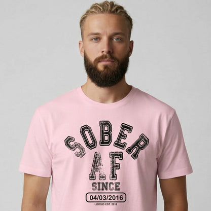 Sober AF Since Sober T Shirt packaging detail (view 28)