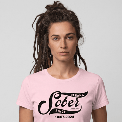 Sober Since Sober T Shirt back view (view 27)