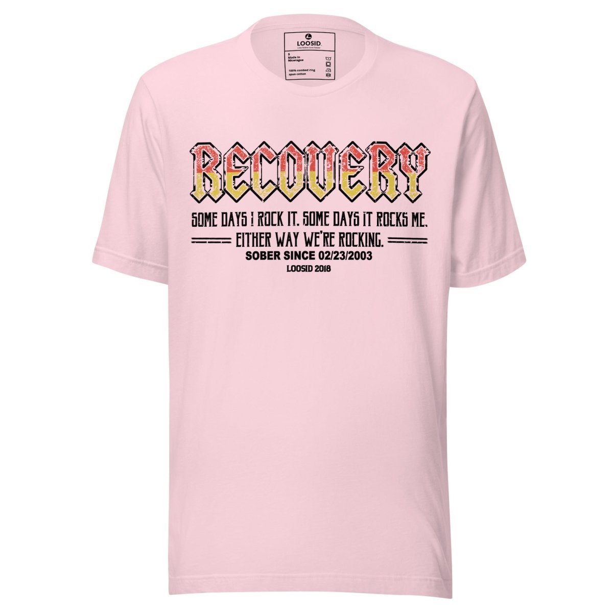 Recovery Rock Sober T Shirt graphic detail (view 24)