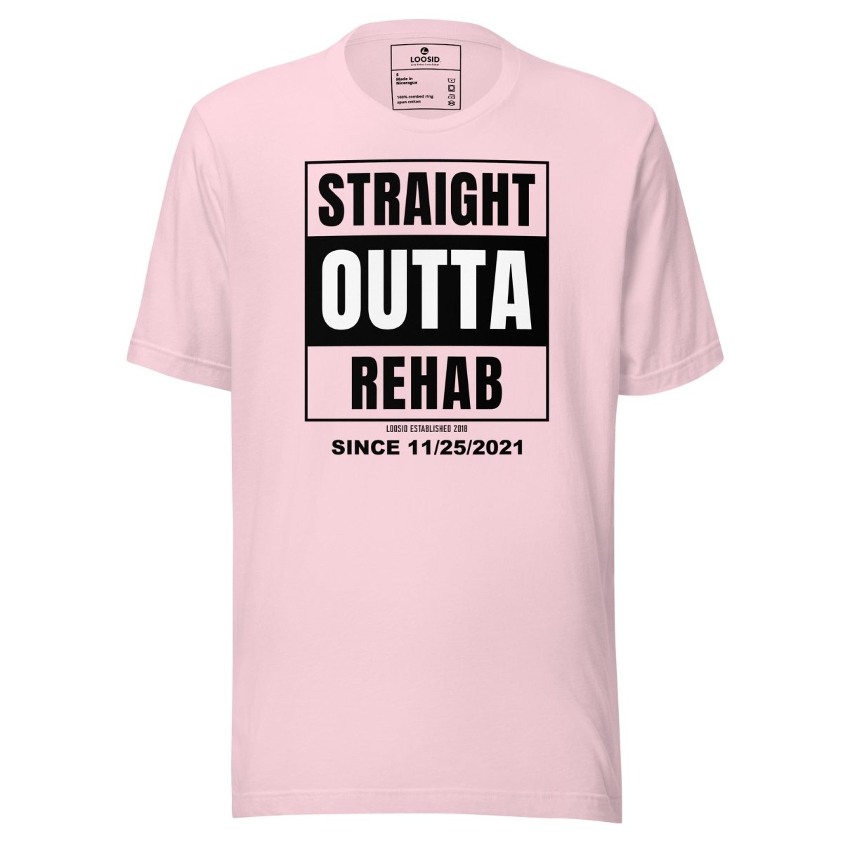 Straight Outta Rehab Sober T Shirt back view (view 17)