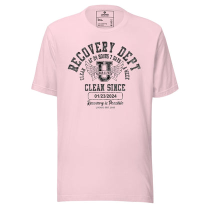 Clean Since Sobriety Sober T Shirt graphic detail (view 14)