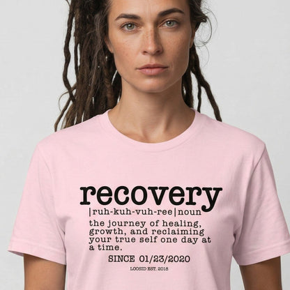 Recovery definition women Sober T Shirt packaging detail (view 18)