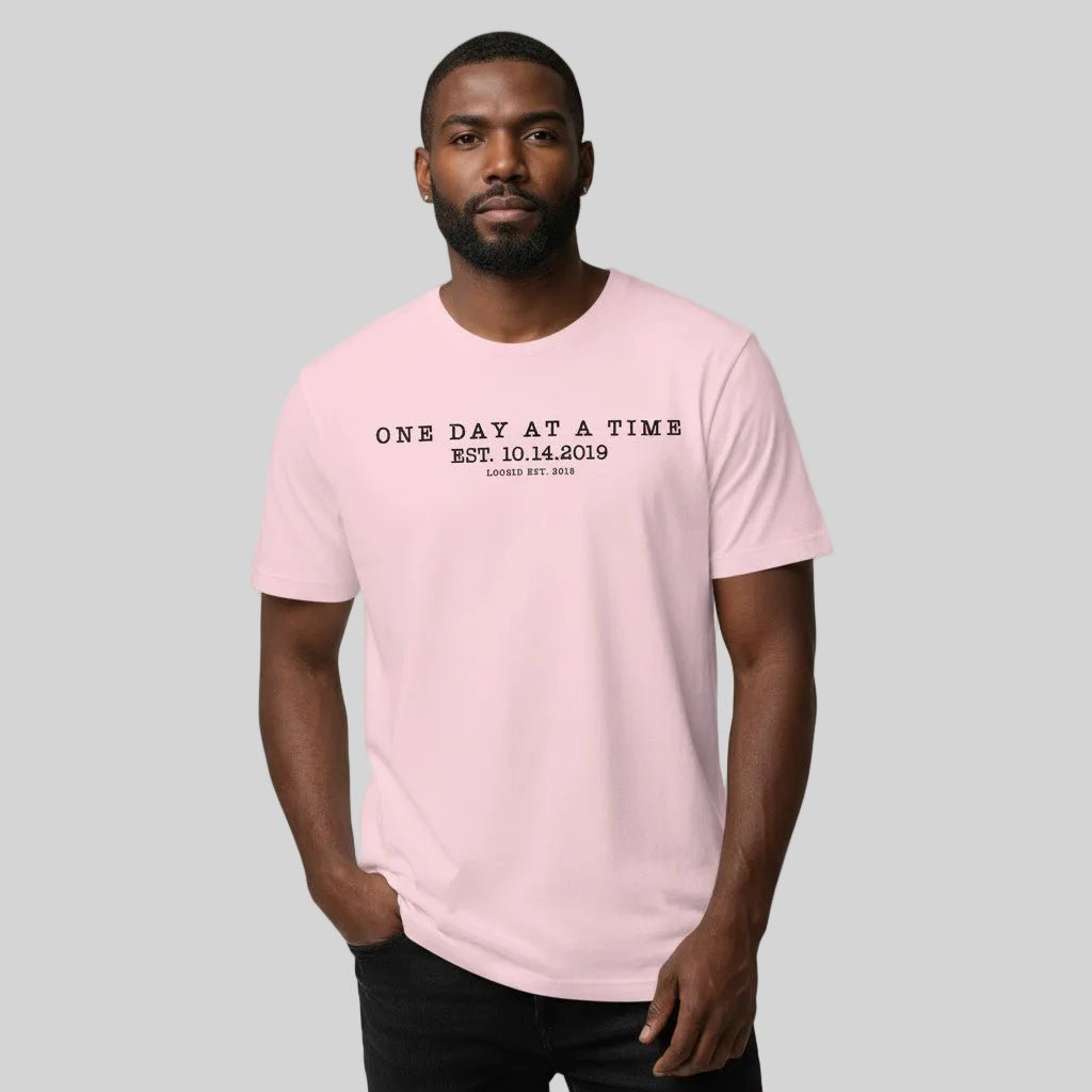 One Day at A Time Sober T Shirt lifestyle view (view 15)