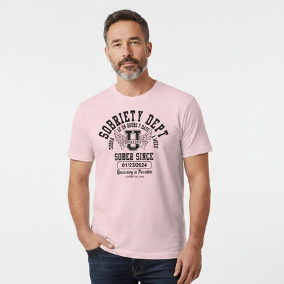 Sobriety Dept Sober T Shirt lifestyle view (view 15)