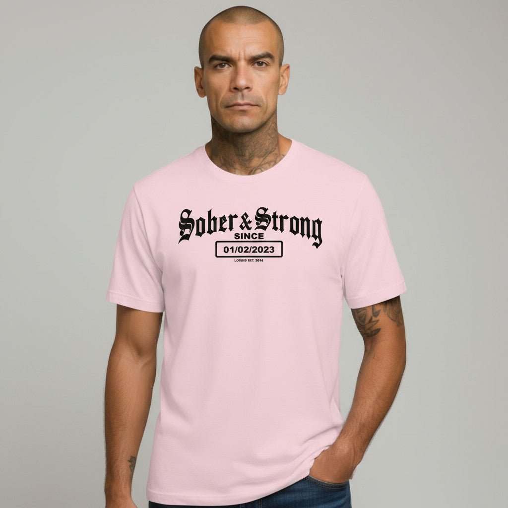 Sober & Strong Sober T Shirt close-up view (view 22)