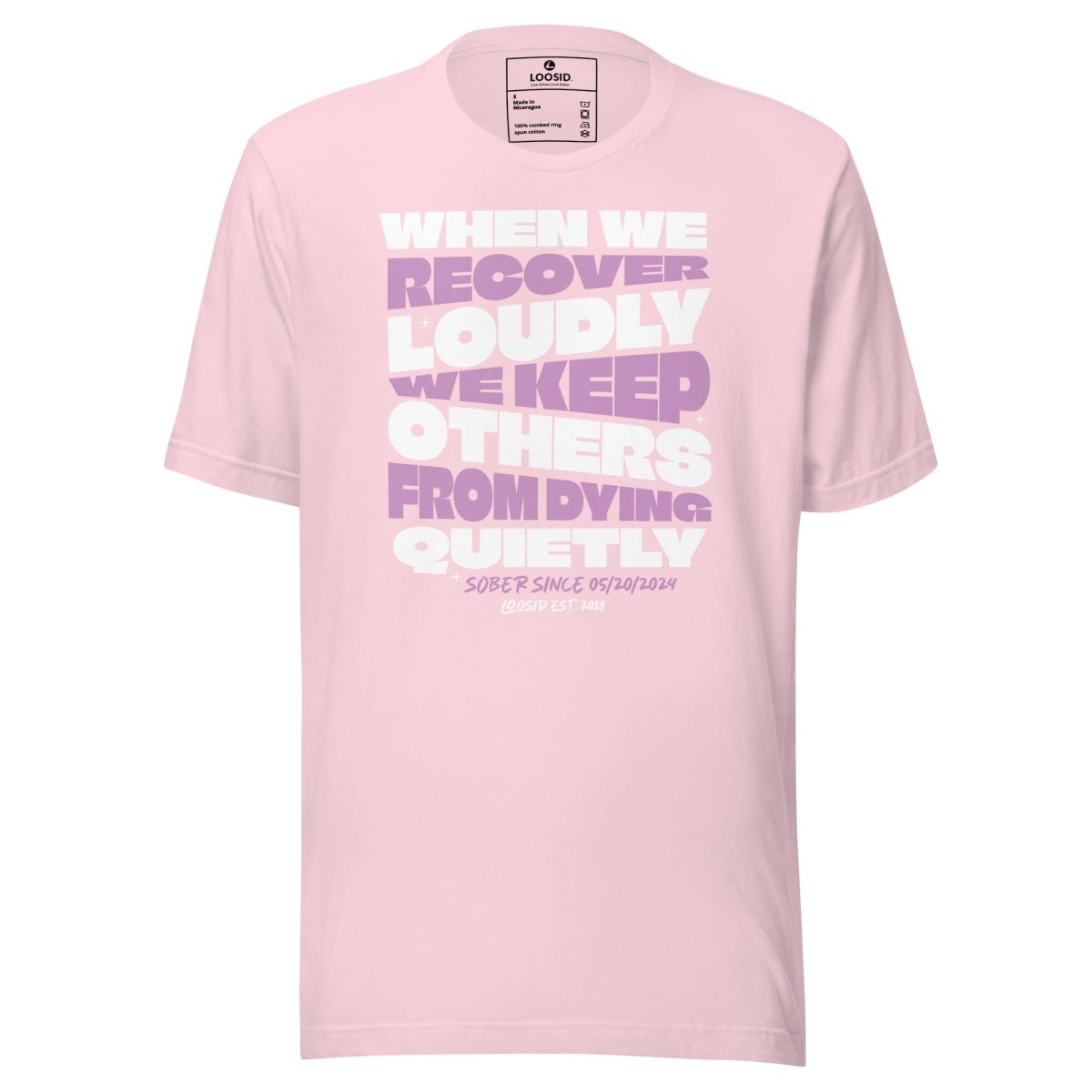 When We Recover Loudly Sober T Shirt packaging detail (view 8)