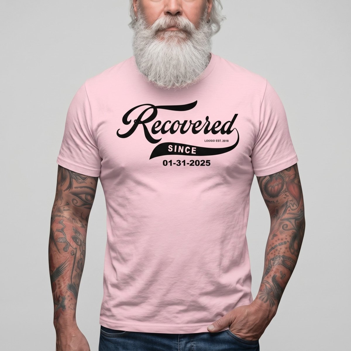 Recovered Since Sober T Shirt side view (view 16)