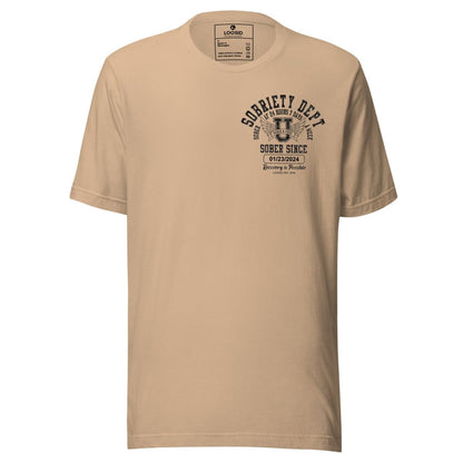 Sobriety Dept 24 7 Sober T Shirt graphic detail (view 14)