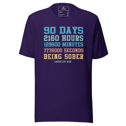 90 Days Sober Sober T Shirt flat lay styled image (view 3)