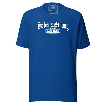 Old School Sober & Strong Sober T Shirt side view (view 26)