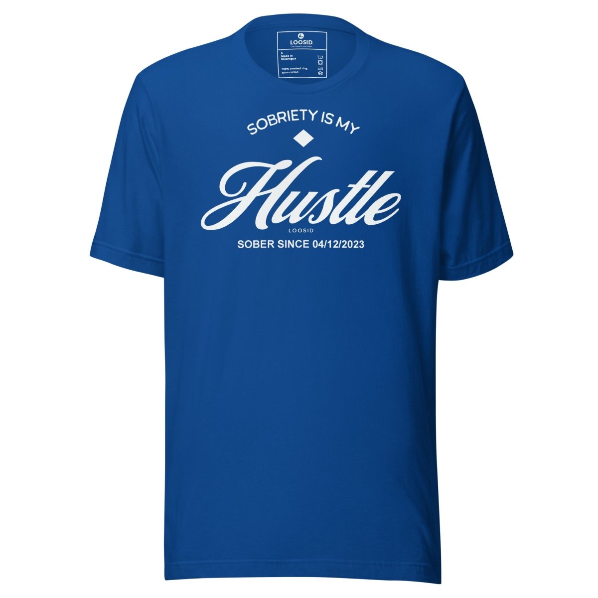 Hustle Men's Relaxed w Personalize Sober Date Sober T Shirt product photo (view 20)