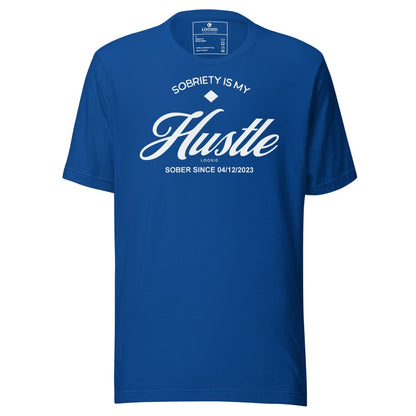 Hustle Men's Relaxed w Personalize Sober Date Sober T Shirt product photo (view 20)