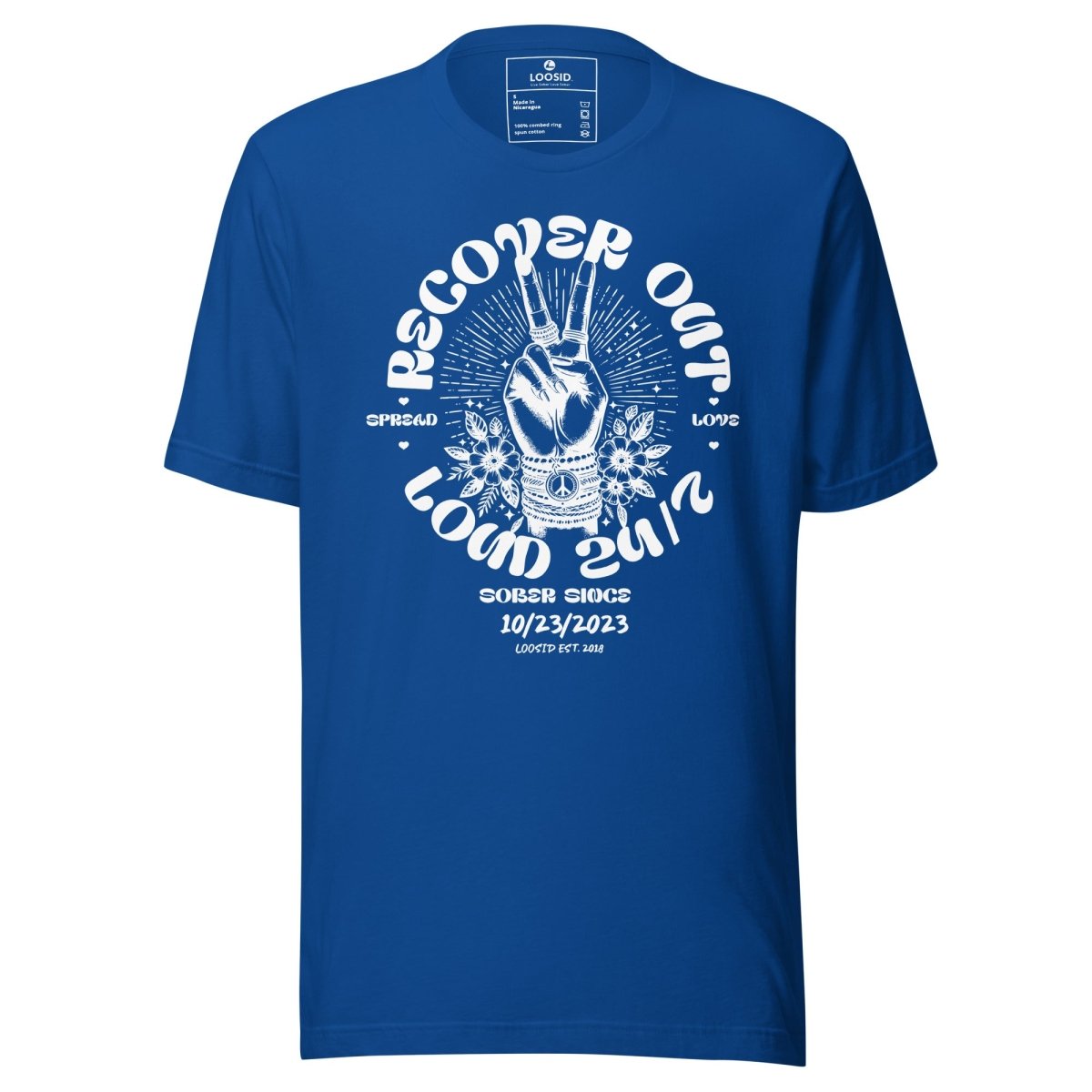 Recover Out Loud Sober T Shirt graphic detail (view 24)