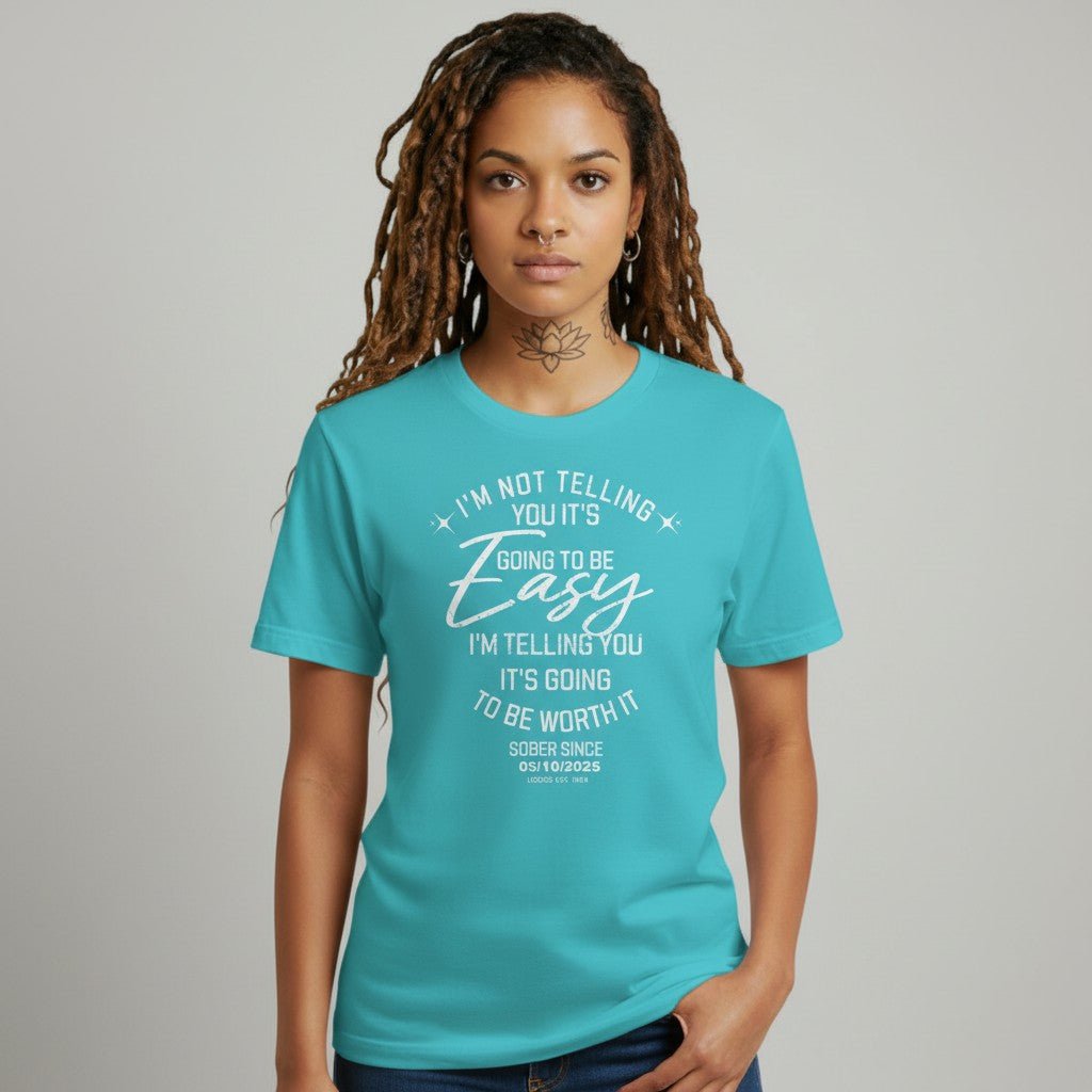 I'm Not Telling Sober T Shirt flat lay styled image (view 3)