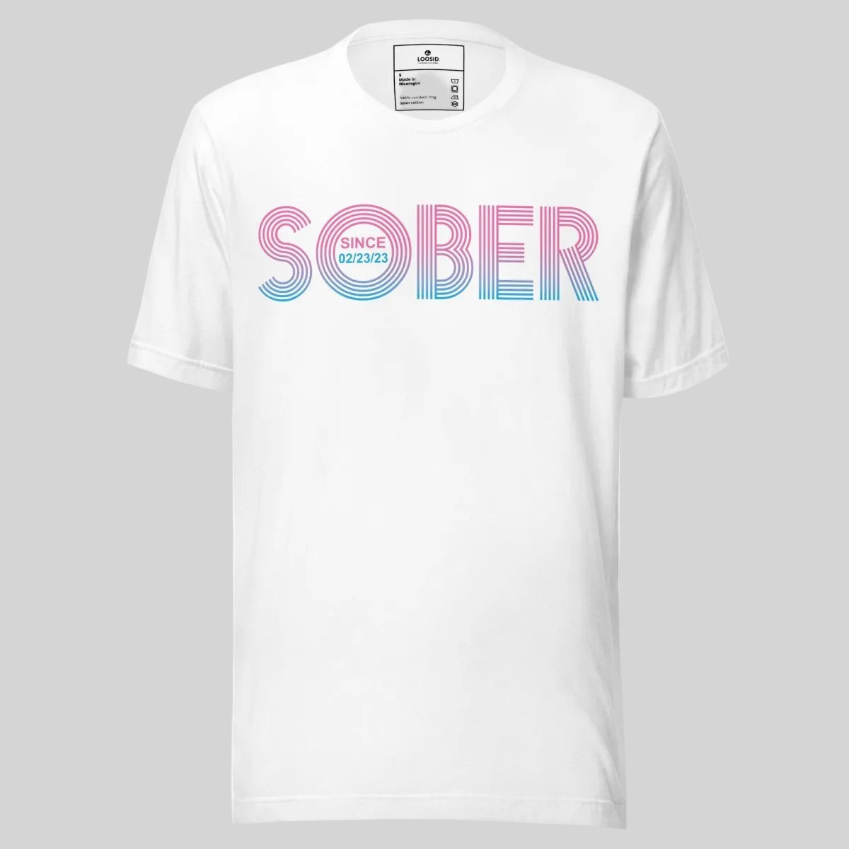 Retro Sober Since Sober T Shirt flat lay styled image (view 3)