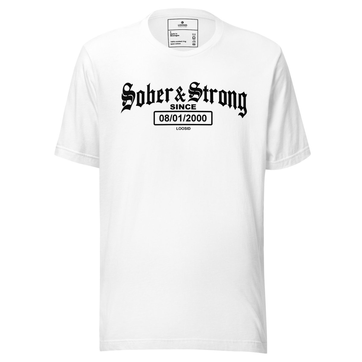 Old School Sober & Strong Sober T Shirt graphic detail (view 24)