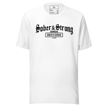 Old School Sober & Strong Sober T Shirt graphic detail (view 24)