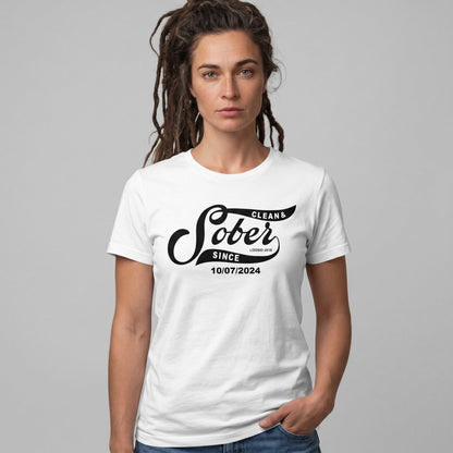 Sober Since Sober T Shirt back view (view 17)