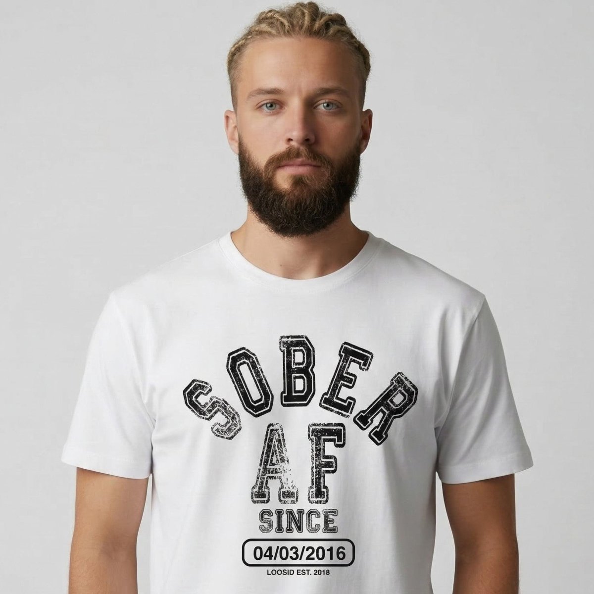 Sober AF Since Sober T Shirt fit detail (view 19)