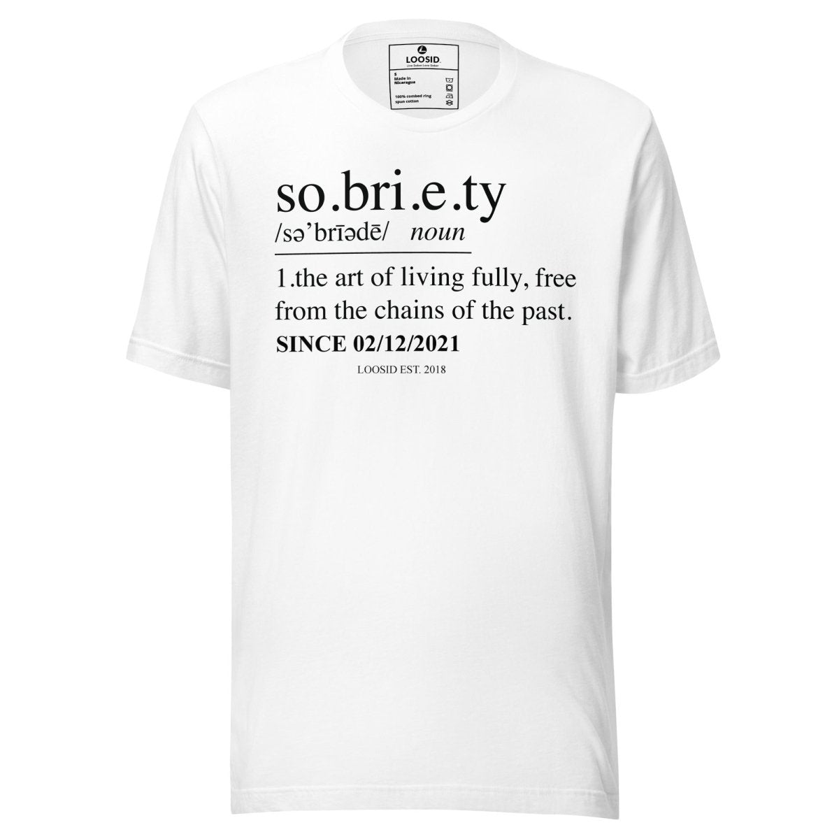 Sobriety Definition Sober T Shirt flat lay styled image (view 3)