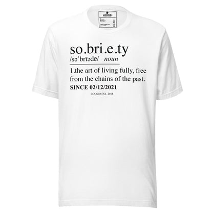 Sobriety Definition Sober T Shirt flat lay styled image (view 3)